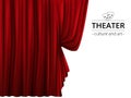 Banner with a stage and theatrical red curtains on a white background Royalty Free Stock Photo